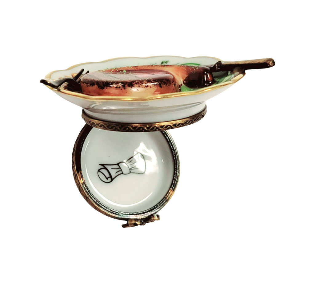 Steak Dinner on Plate Limoges Box Figurine for Food Lovers, view 2