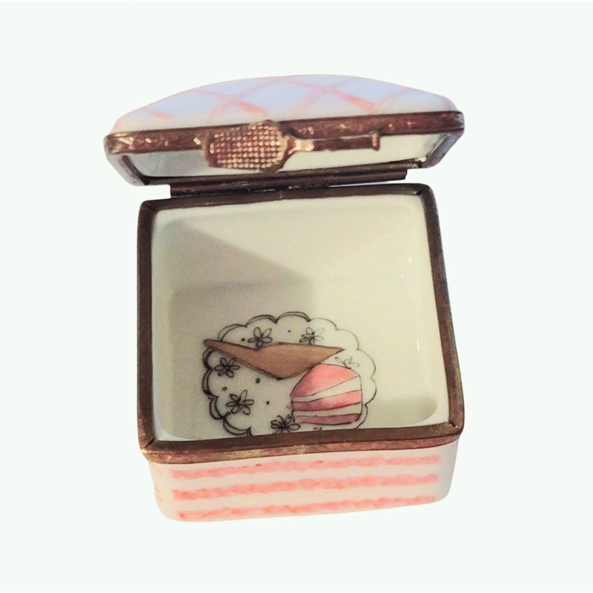 Strawberry Cake Slice Limoges Box Figurine for Collectors, view 4