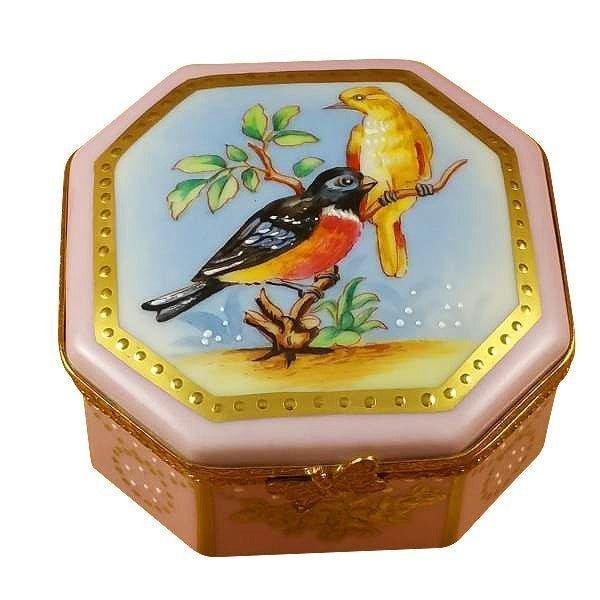 Studio Collection Birds and Butterflies Limoges Box, a hand-painted Limoges porcelain gift