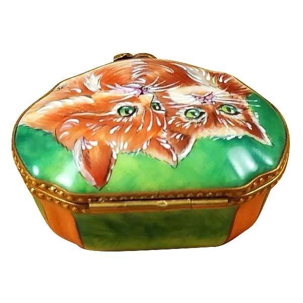 Collectible Studio Collection Two Cats Limoges box with artisan brushwork