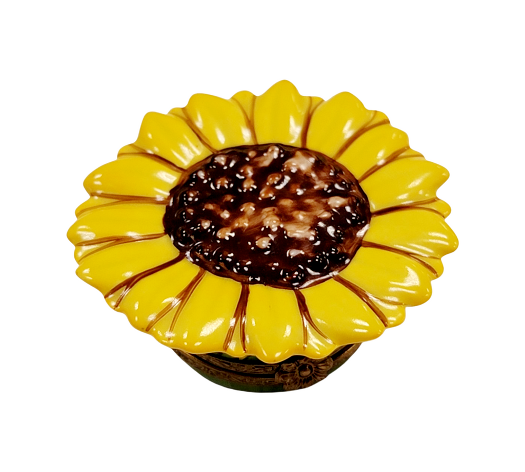 Sunflower Limoges Box Figurine Authentic, a hand-painted Limoges porcelain gift