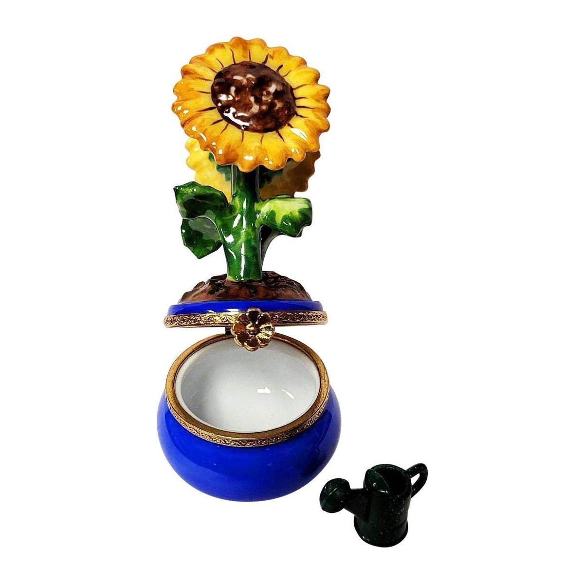 Sunflowers in a Pot with Removable Watering Can Limoges Box, view 2