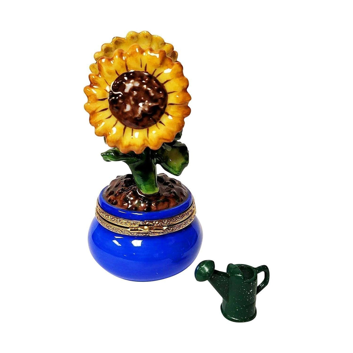 Sunflowers in a Pot with Removable Watering Can Limoges Box, view 3
