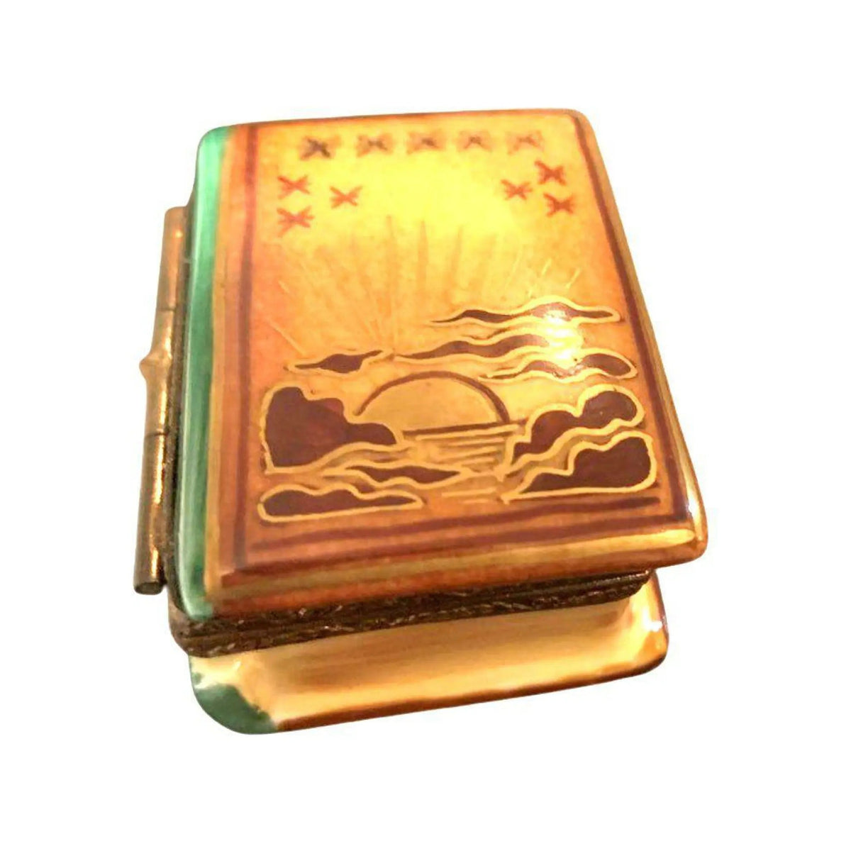 Genuine Sunrise Journal Book Limoges box painted by hand in France, from Limoges Boutique
