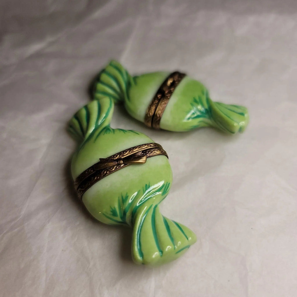 Porcelain Candy Green Wrapping Limoges Box Figurine Gift, view 4