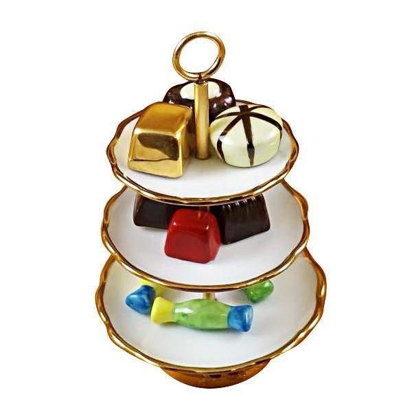 Sweet Tray with Nine Removable Candies Limoges Box, a hand-painted Limoges porcelain gift
