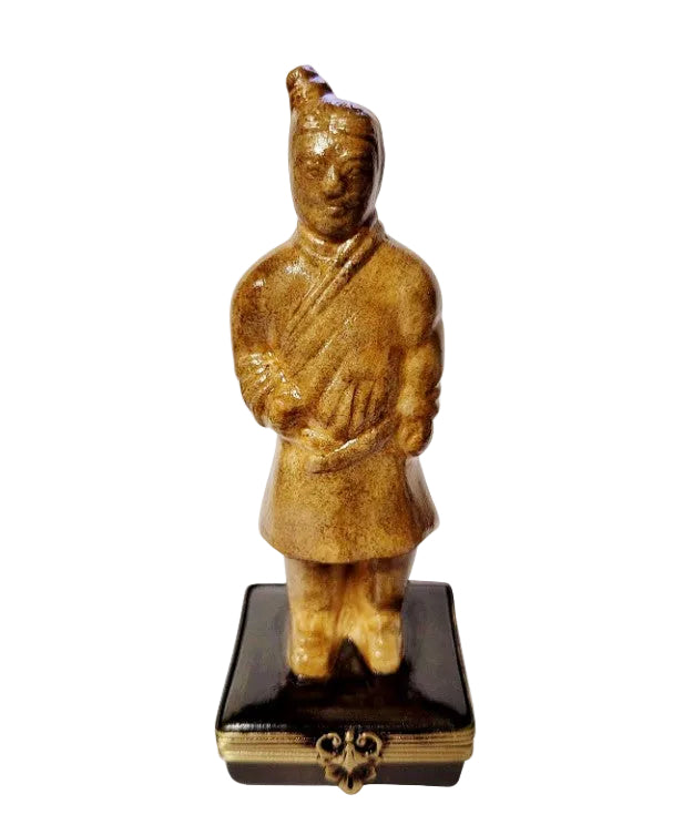 Terracotta Soldier Standing, a hand-painted Limoges porcelain gift