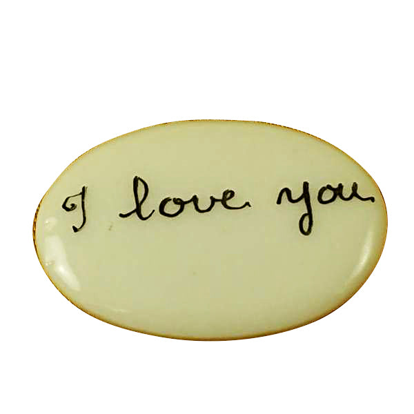 Set of two I Love You hand-painted porcelain goodies for a Limoges box