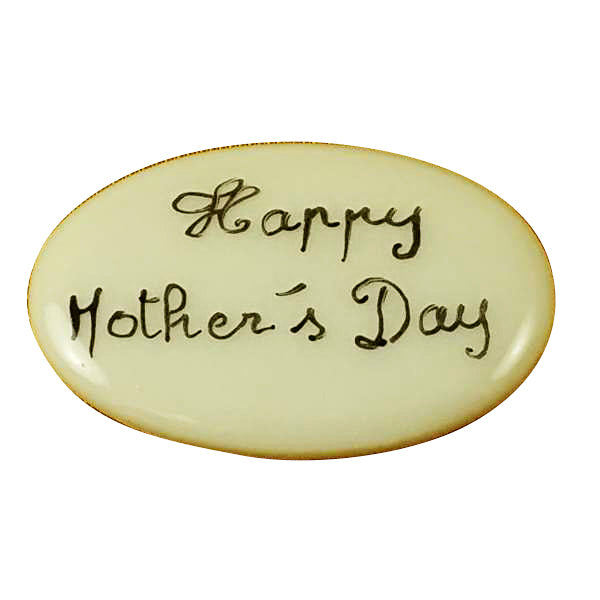 Set of two Happy Mother's Day hand-painted porcelain goodies for a Limoges box