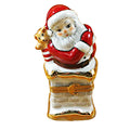 Santa on Chimney, a hand-painted Limoges porcelain gift