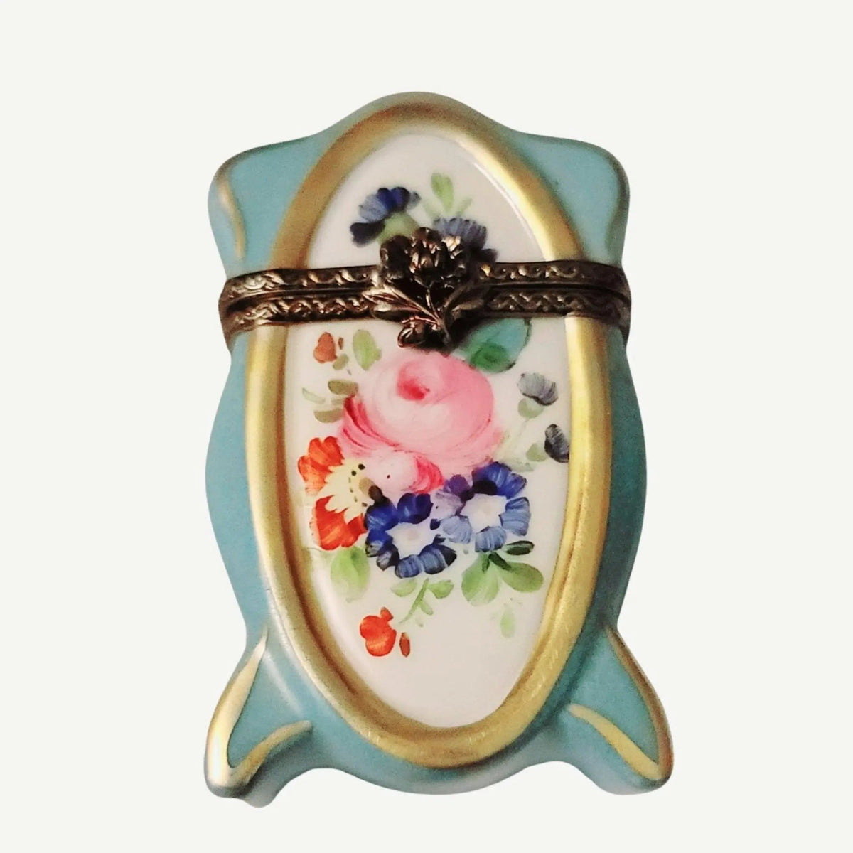 Tall Pastel Blue White Porcelain Limoges Porcelain Art Object, a hand-painted Limoges porcelain gift
