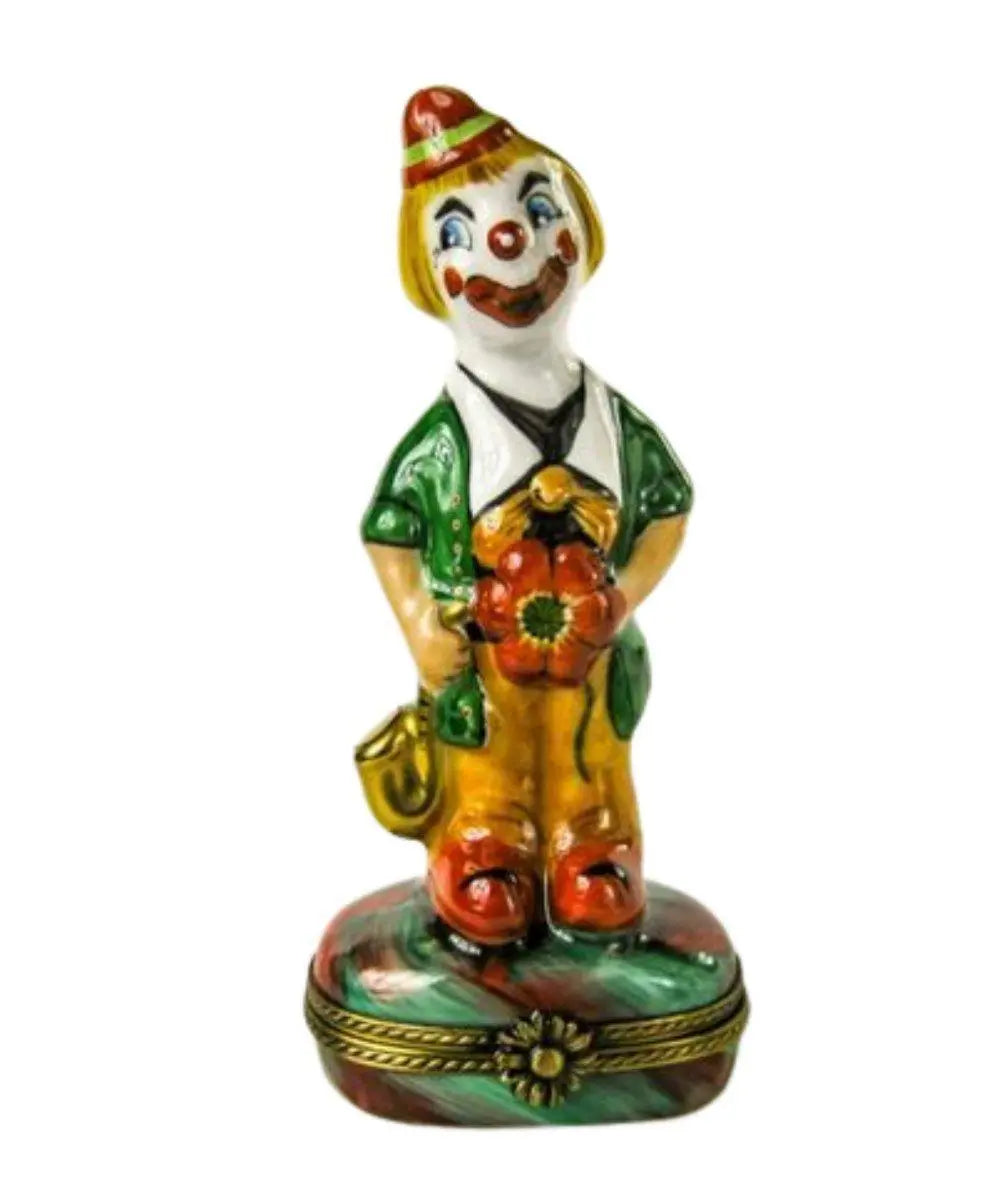 Tall Large Clown Porcelain Limoges Porcelain Art Object Collectors, a hand-painted Limoges porcelain gift