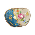 Double Teal Heart Limoges Porcelain Art Object, a hand-painted Limoges porcelain gift