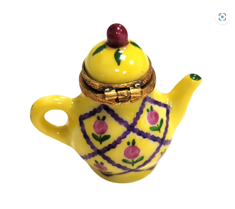Elegant Yellow Limoges Teapot for Tea Lovers, view 4