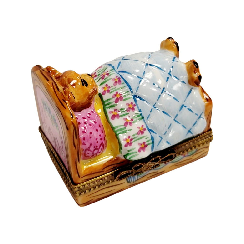 Teddy Bear in Bed Limoges Box Figurine, view 6