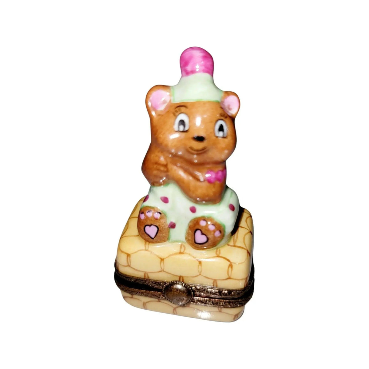 Teddy Bear Love Clown Limoges Box Figurine Limoges, a hand-painted Limoges porcelain gift