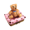 Teddy Bear Porcelain Art Limoges Box, a hand-painted Limoges porcelain gift