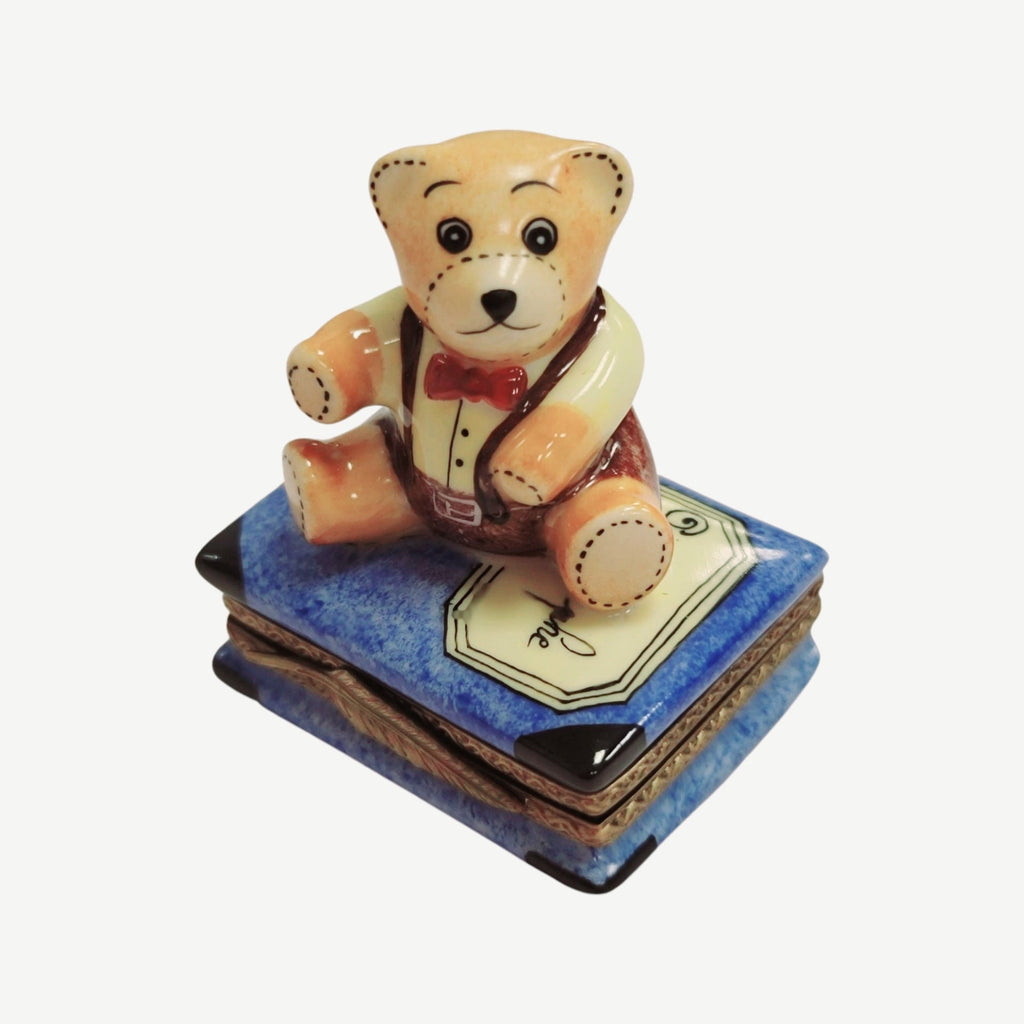 A thoughtful gift for Francophiles: the Teddy Bear on Blue Book Limoges box