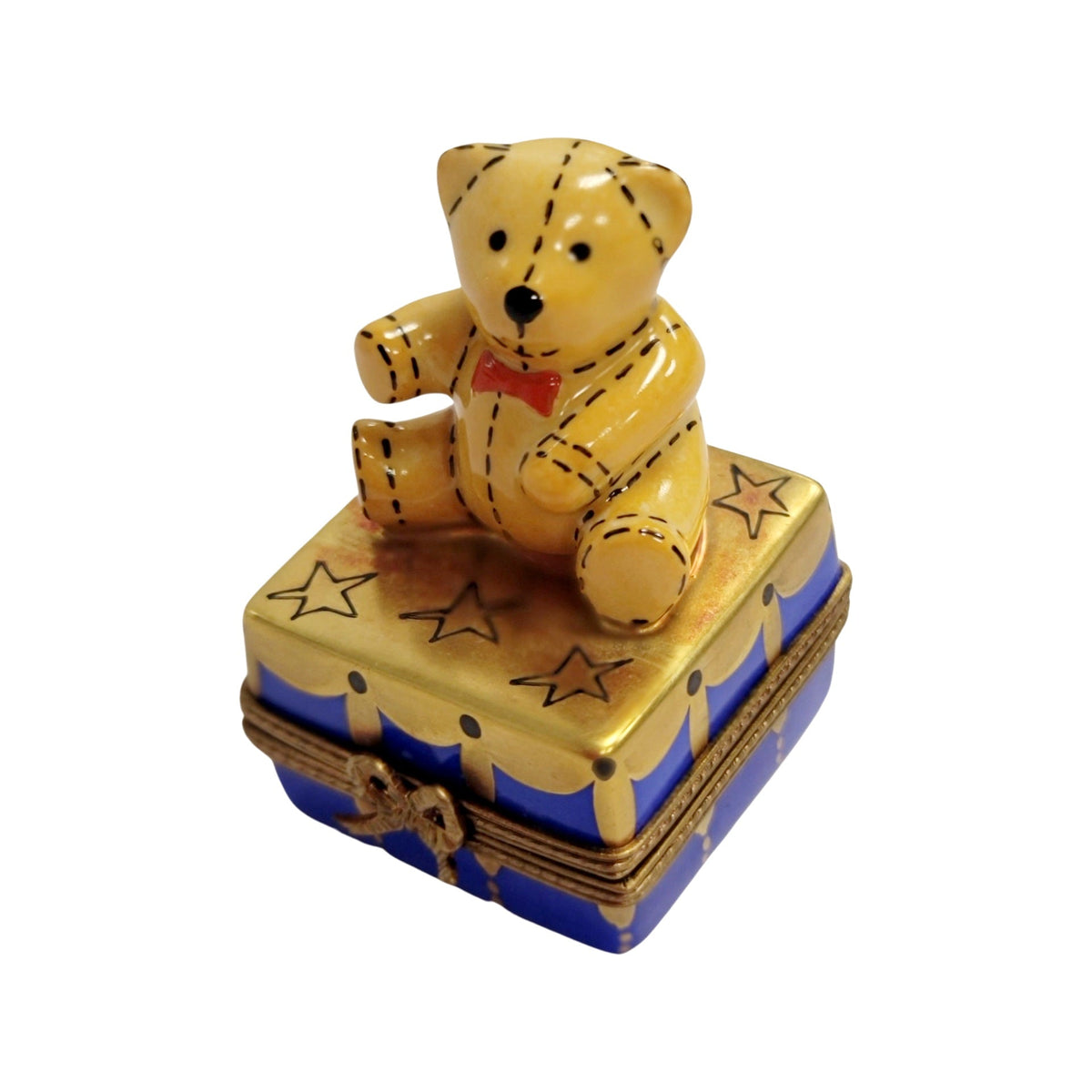 Teddy Bear on Square Limoges Box, view 4