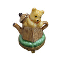 Teddy Bear Teapot Gift for Collectors, a hand-painted Limoges porcelain gift