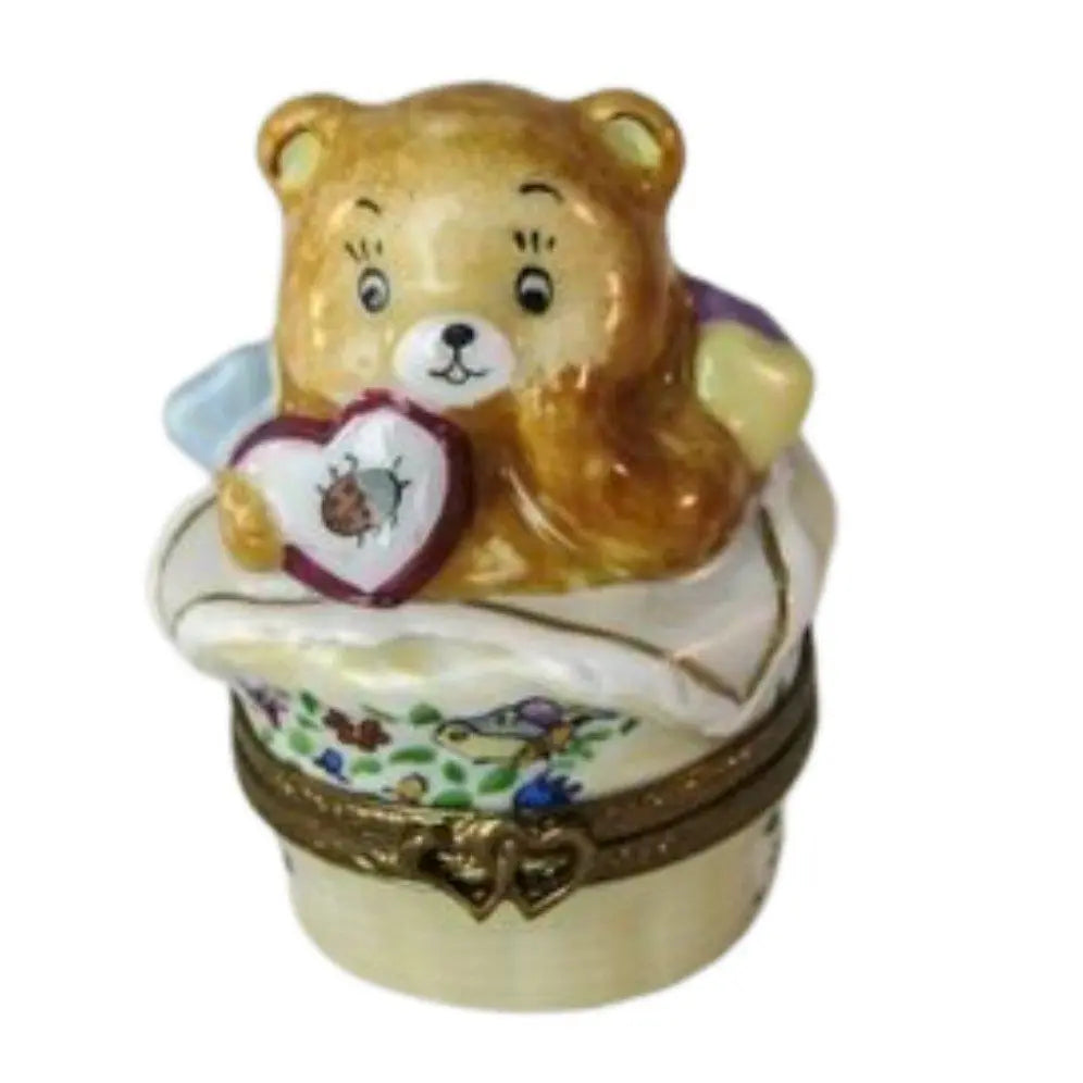 Teddy Bear Limoges Box for Collectors, a hand-painted Limoges porcelain gift