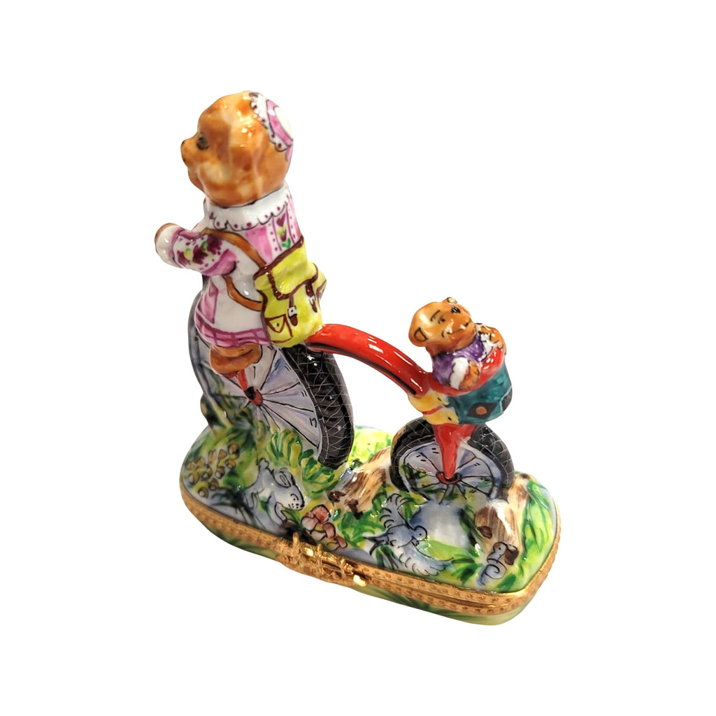 Teddy Bears on Bike Limoges Box Figurine for Collectors, view 10