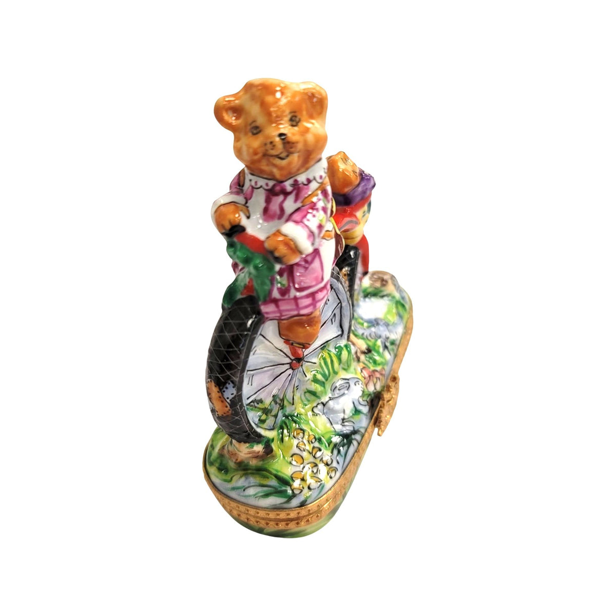 Teddy Bears on Bike Limoges Box Figurine for Collectors, view 11