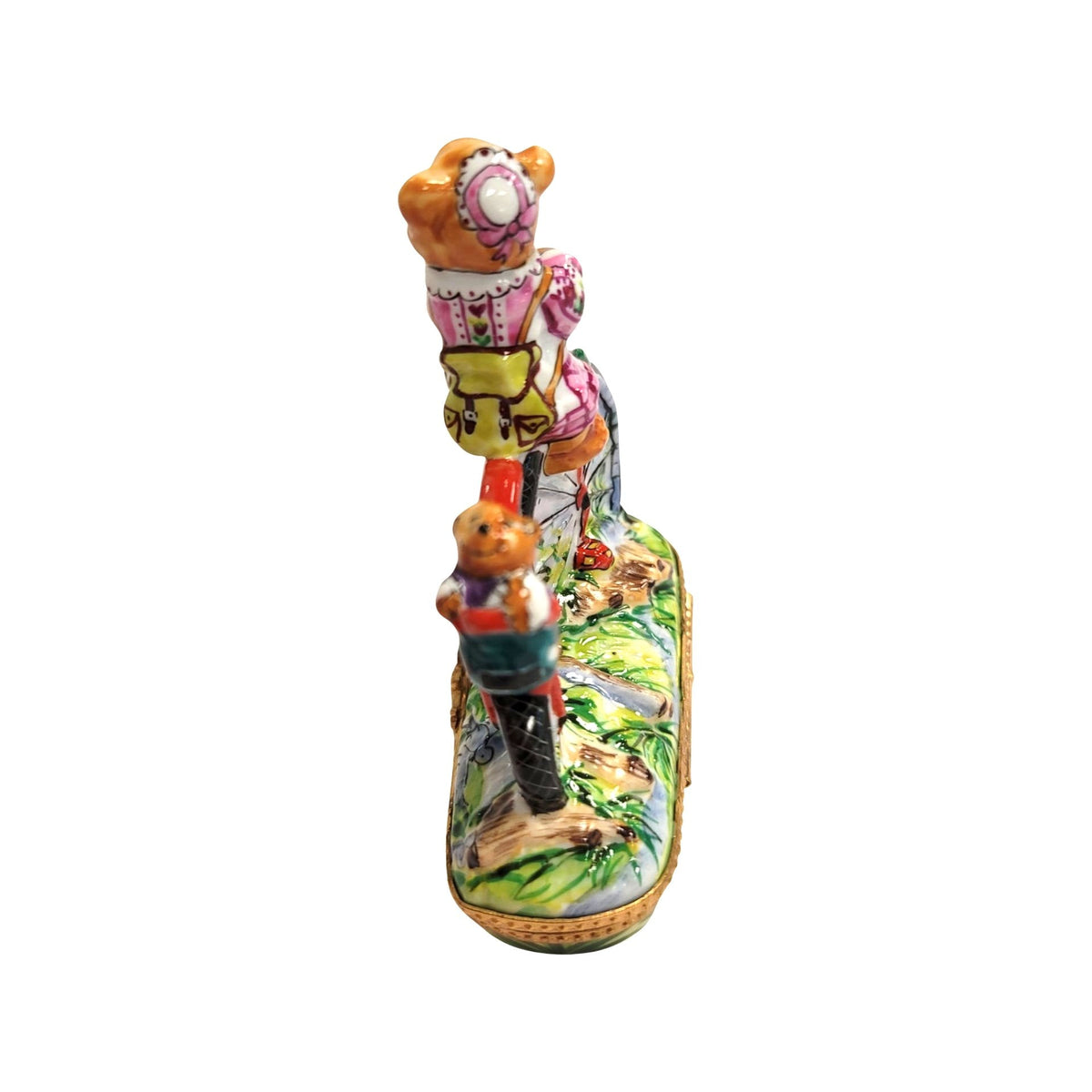 Teddy Bears on Bike Limoges Box Figurine for Collectors, view 6