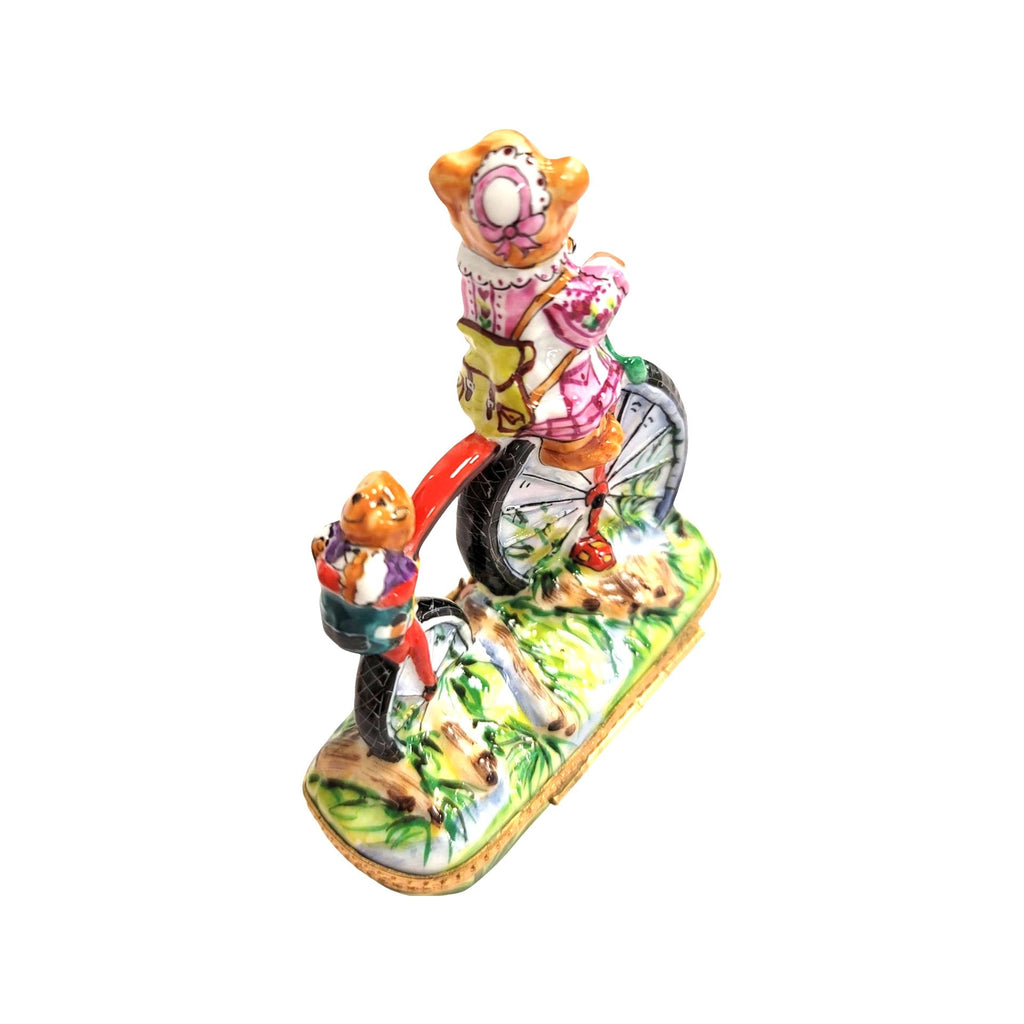 Teddy Bears on Bike Limoges Box Figurine for Collectors, view 7