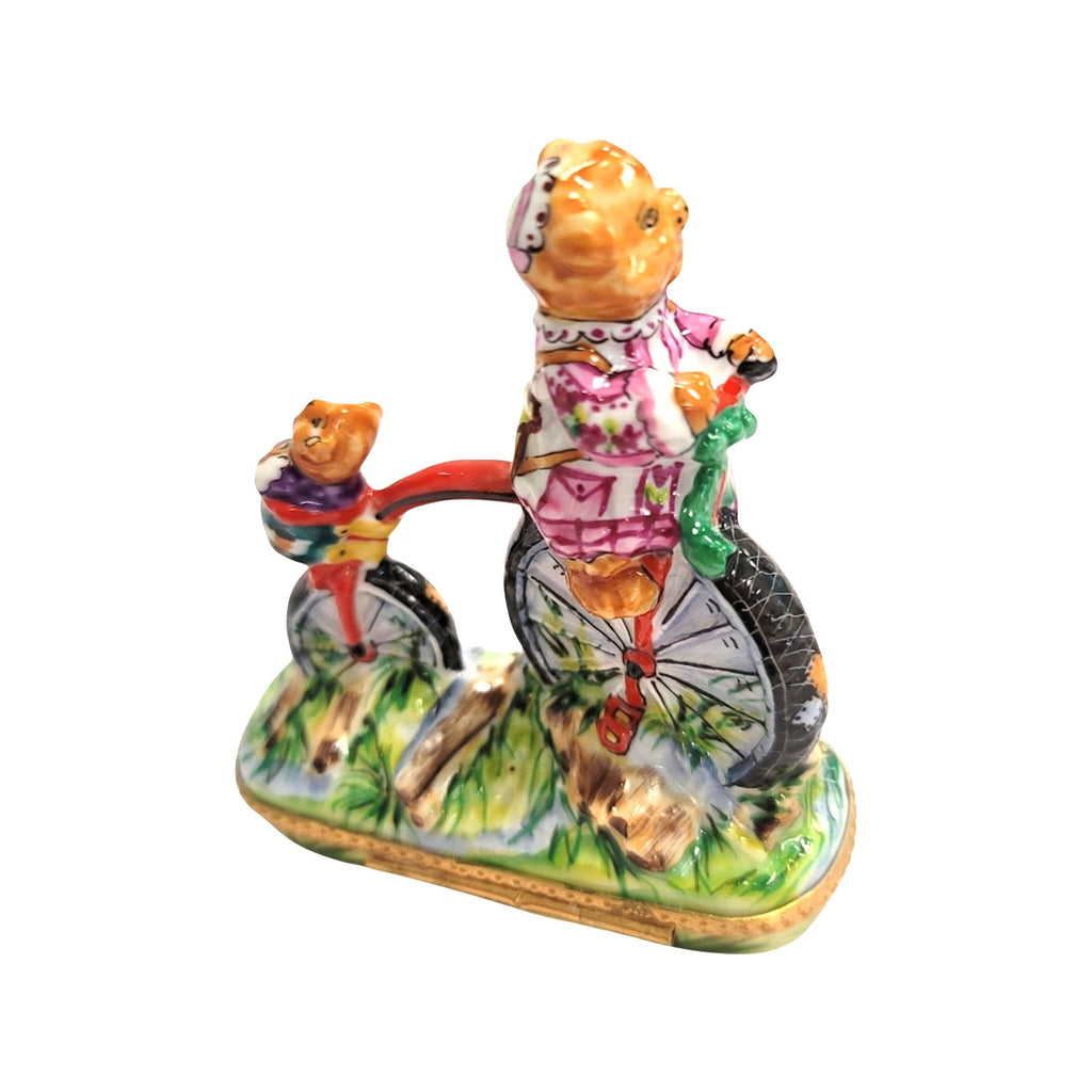 Teddy Bears on Bike Limoges Box Figurine for Collectors, view 8