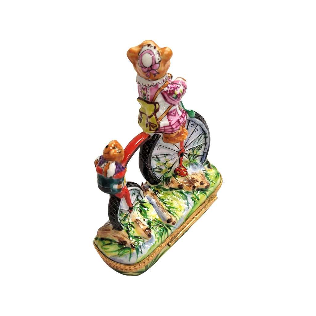 Teddy Bears on Bike Limoges Box Figurine for Collectors, view 9