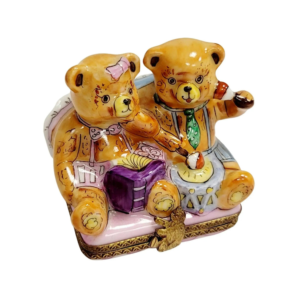 Teddy Bears Playing Limoges Box Figurine, view 11