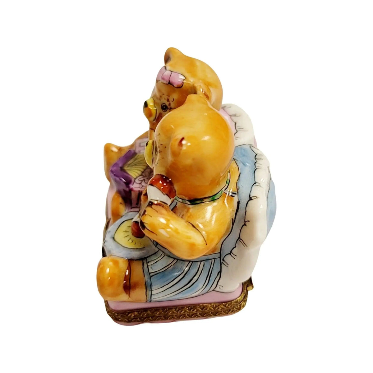 Teddy Bears Playing Limoges Box Figurine, view 7