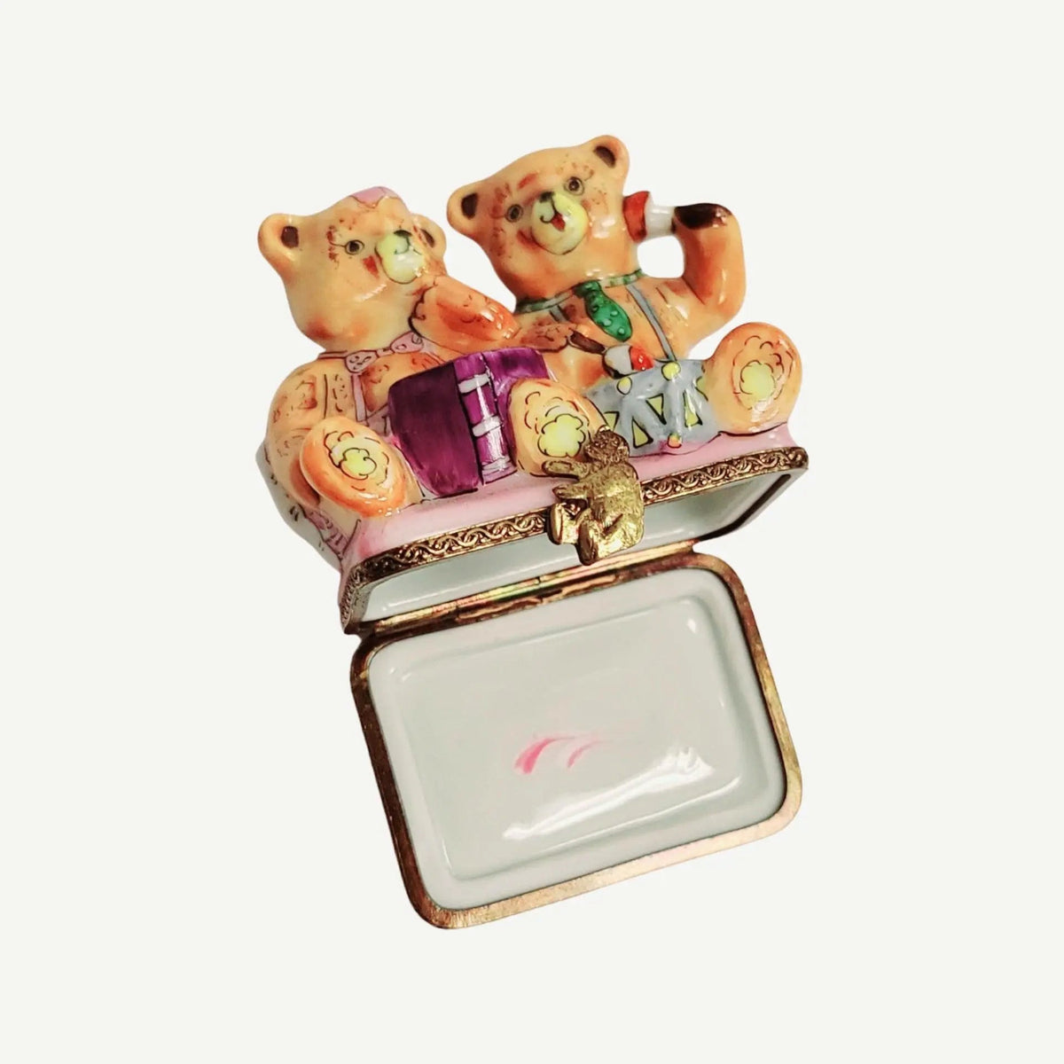 Teddy Bears Playing Limoges Box Figurine, view 8