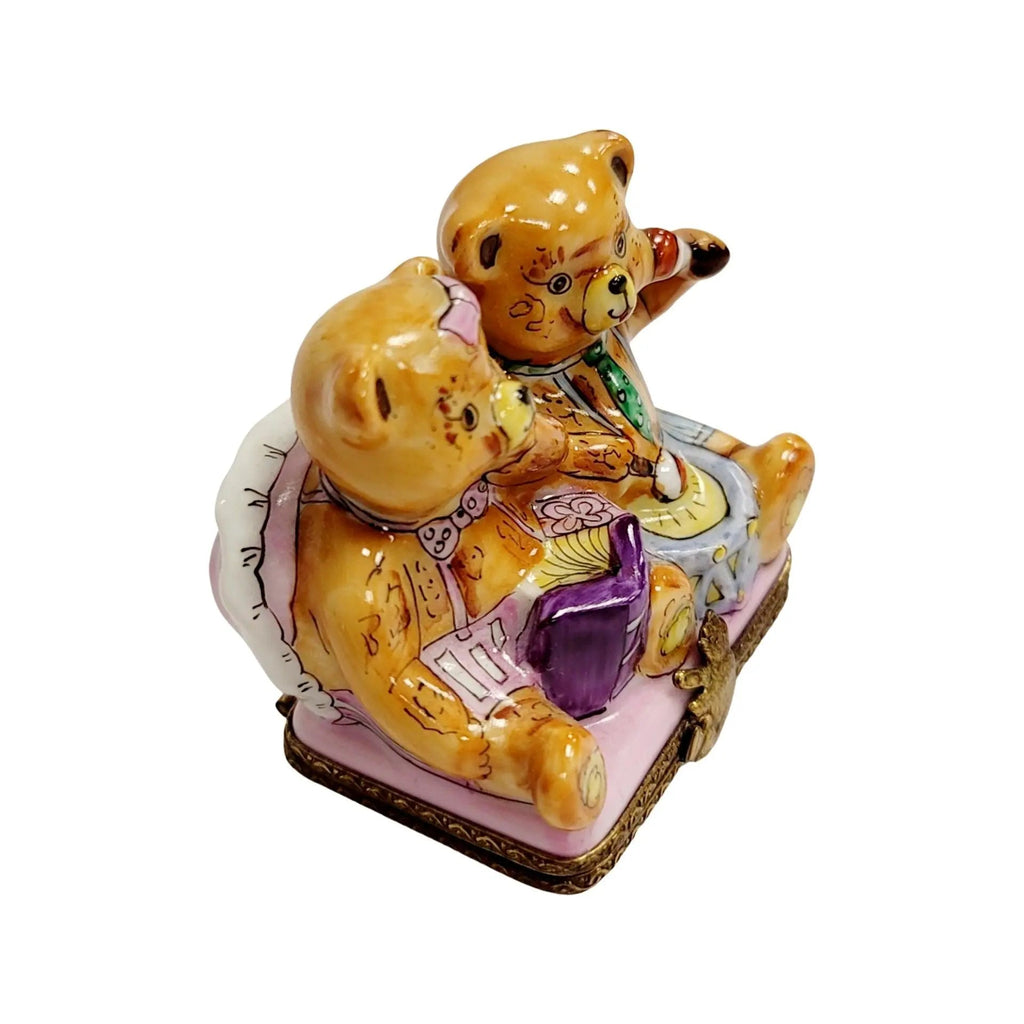 Teddy Bears Playing Limoges Box Figurine, view 9