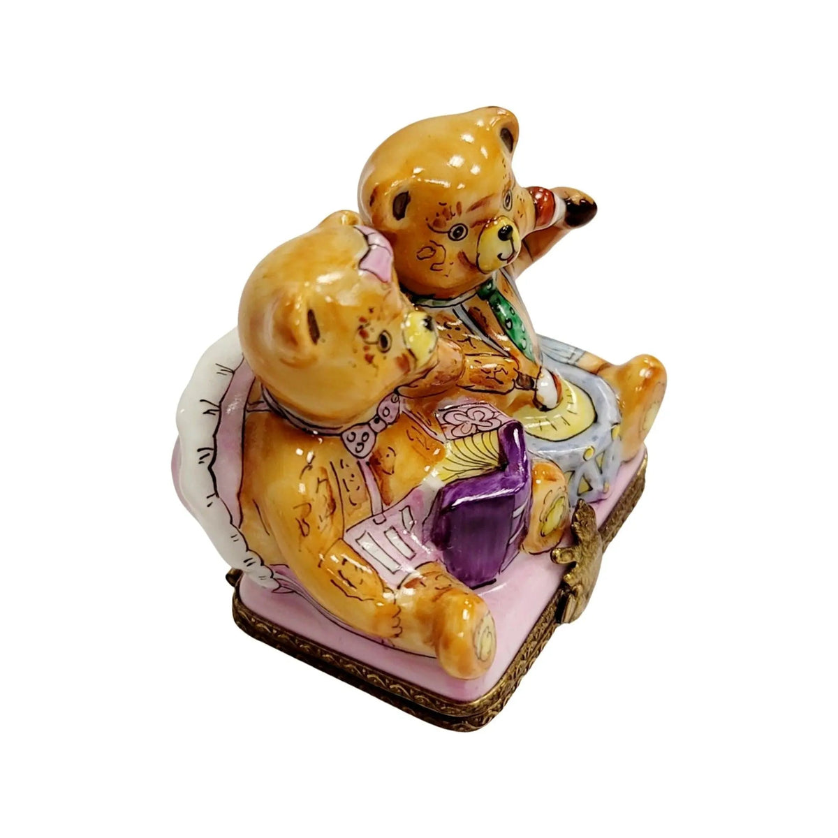 Teddy Bears Playing Limoges Box Figurine, view 9
