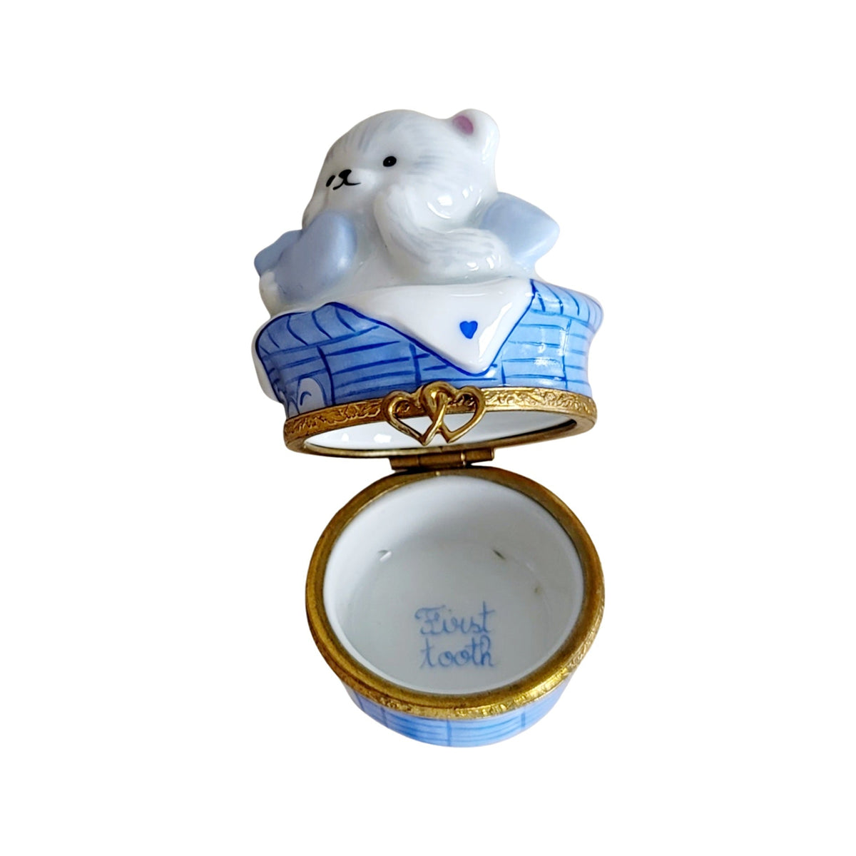 Gift idea for someone who loves France: Teddy Bear Laundry Basket Limoges box