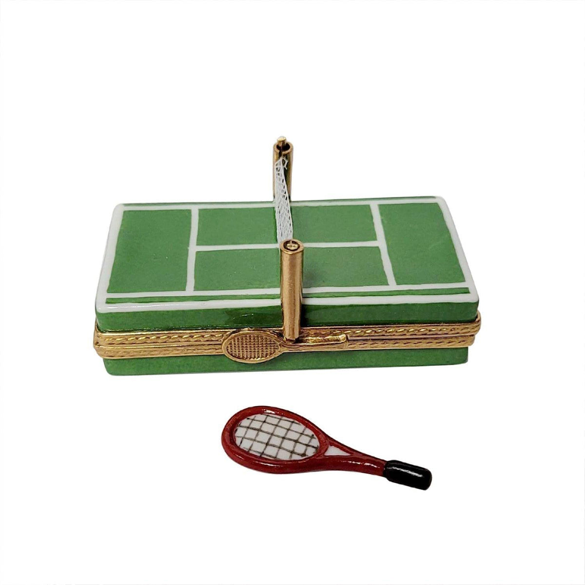Gift idea for someone who loves France: Tennis Court with Removable Racquet Limoges box