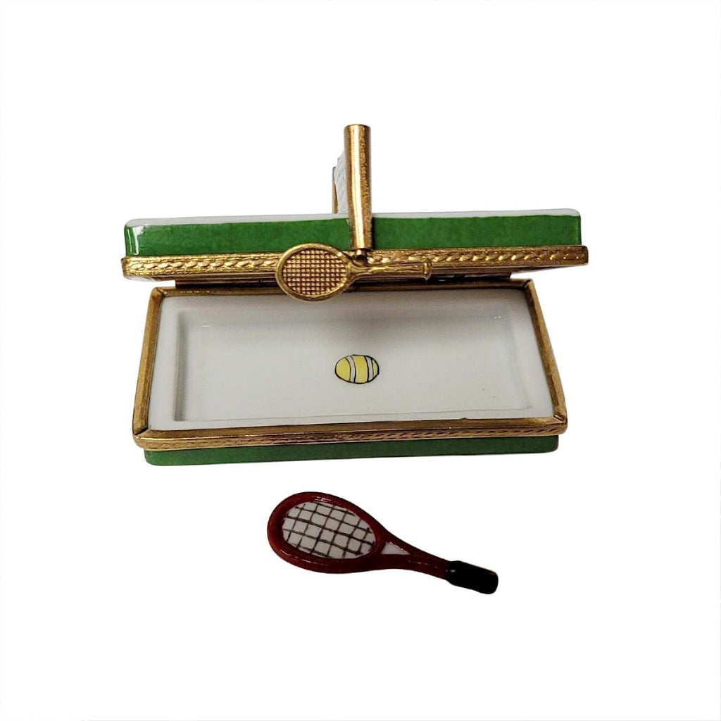 Tennis Court with Removable Racquet Limoges Box Gift, view 4