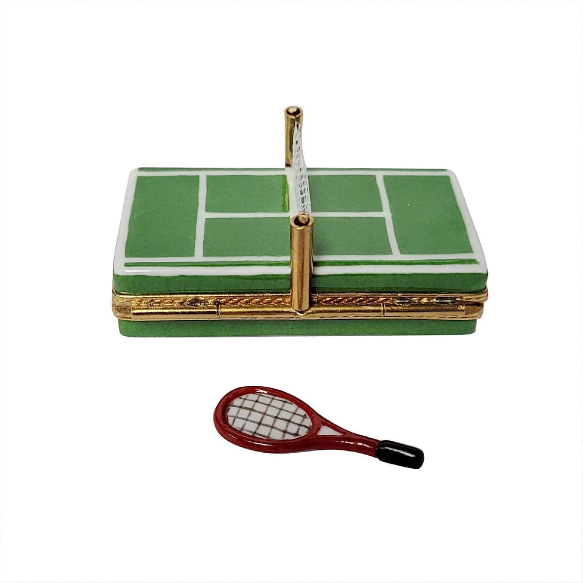 Fine art lovers will admire this Tennis Court with Removable Racquet Limoges box
