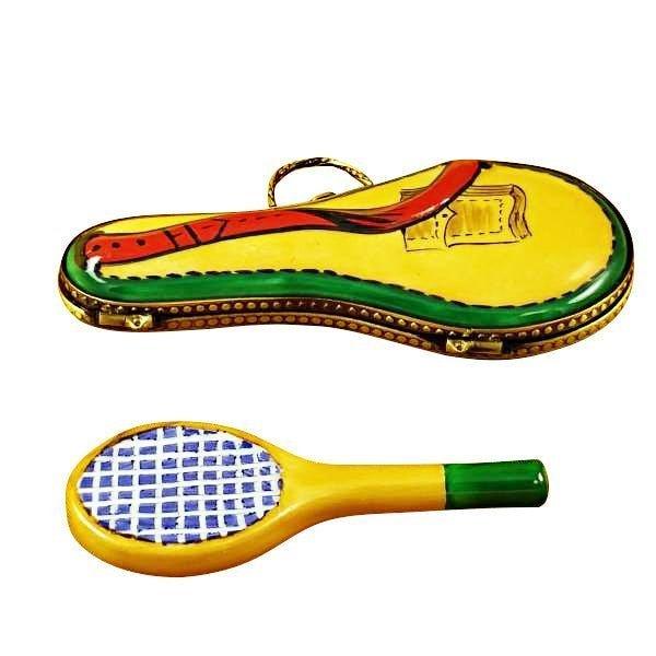 Collectible Tennis Racquet with Case Limoges box with artisan brushwork