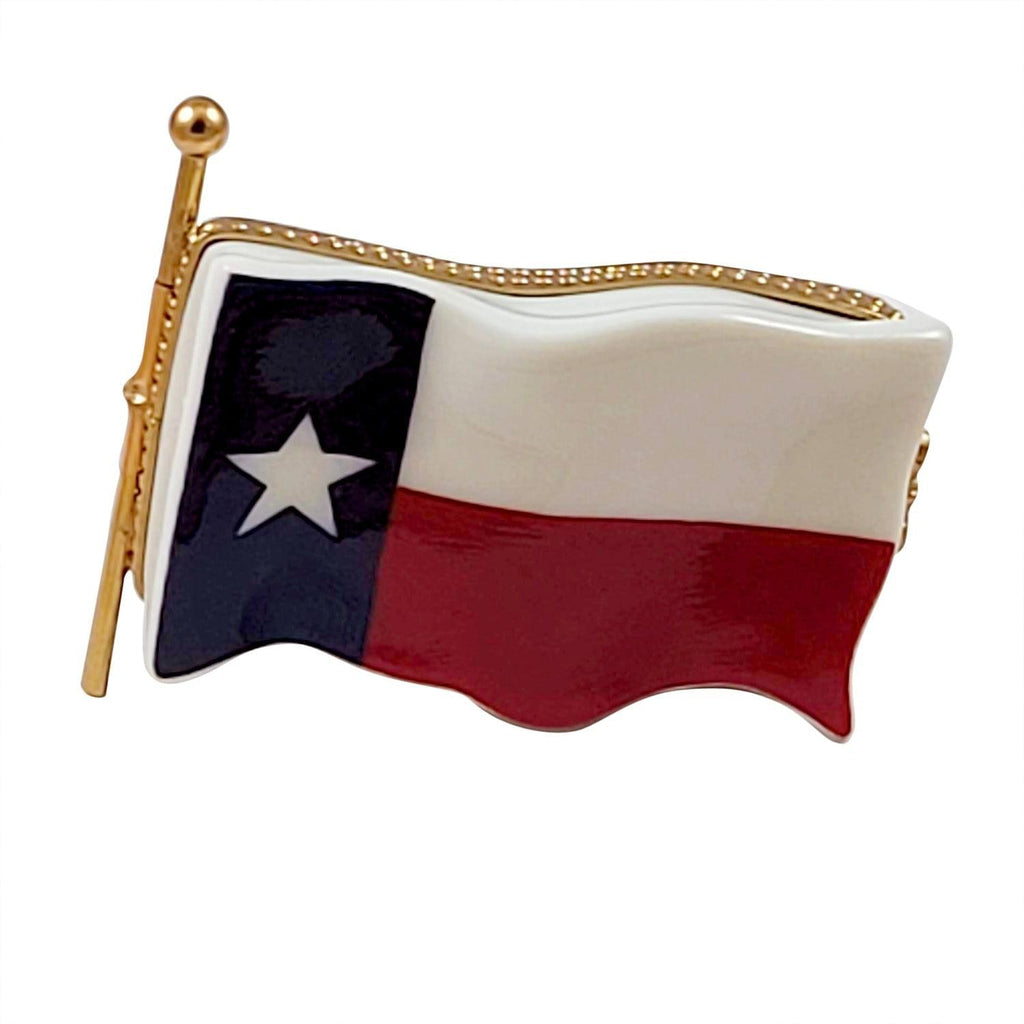 Texas Flag Limoges Box for State Pride, a hand-painted Limoges porcelain gift