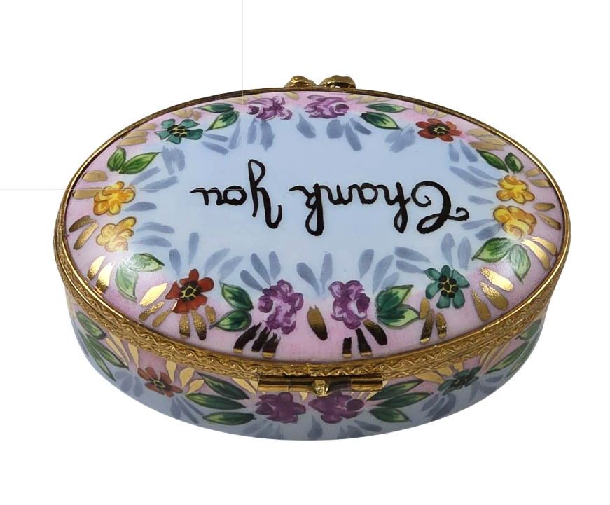 Thank You Oval Limoges Box Gift, view 3