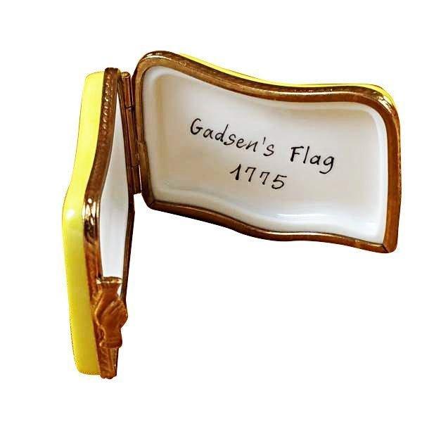 The painter's artistry shows on this Don't Tread On Me Flag Limoges box