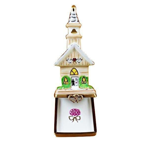 Treasured French collectible: Wedding Church for Couples Limoges box, painted by hand