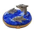 Limoges Boutique presents the Rochard Three Dolphins, a genuine Limoges box painted by hand in France