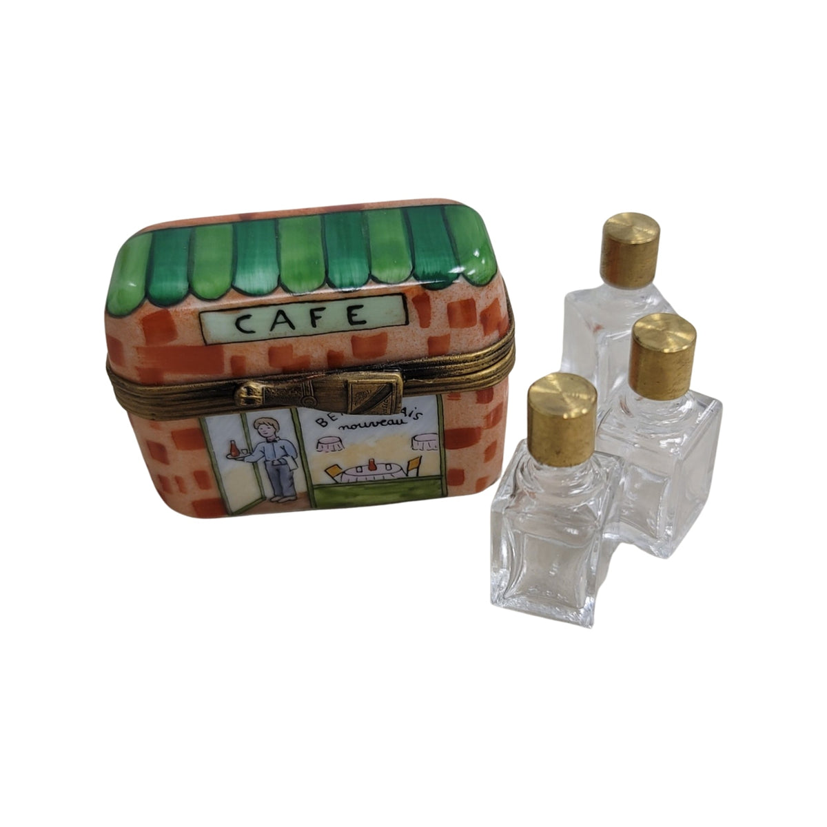 3 Perfume Cafe Limoges box painted by hand in Limoges, France, a gift to treasure