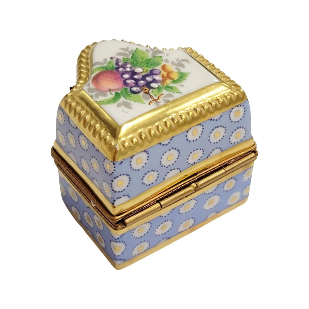 Three Perfume in Gold Blue Flowered Limoges Porcelain Art Object, view 13