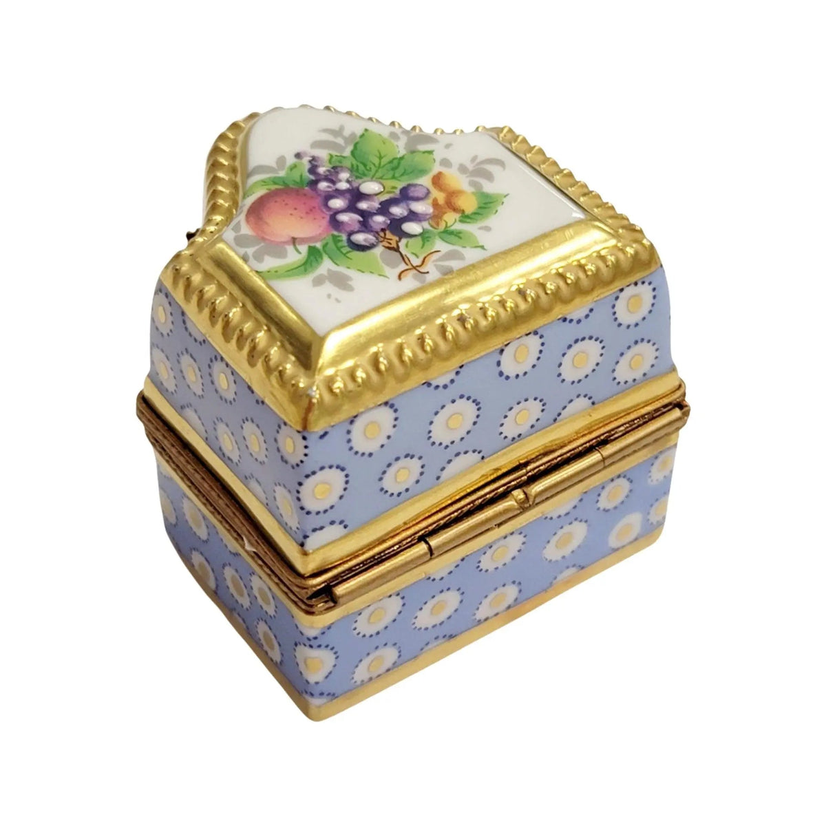 Three Perfume in Gold Blue Flowered Limoges Porcelain Art Object, view 13