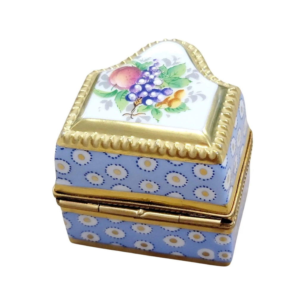 Three Perfume in Gold Blue Flowered Limoges Porcelain Art Object, view 3